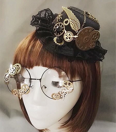 Accessoires pour cheveux, accessoires de déguisement, Mini chapeau, Steampunk victorien, fait à la main avec lunettes Steam Punk Gear