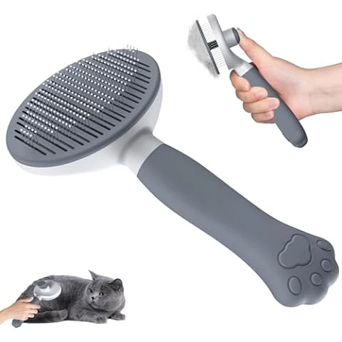 Vinabo Brosse,Autonettoyante pour Poils pour Chiens de Petite,Brosse pour Chat/ Animaux de Compagnie,Pour Eliminer des Tomentose Sous-poil Tangles-Bleu