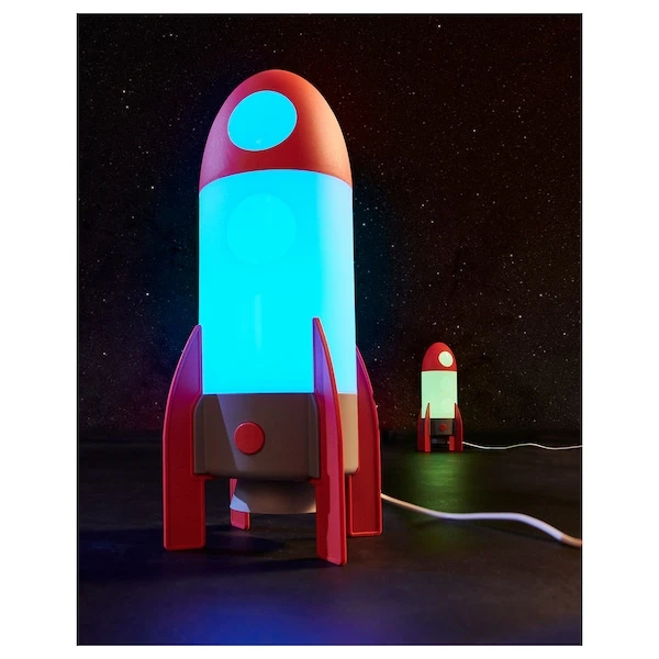 AFTONSPARV Lampe de table à LED - fusée/multicolore