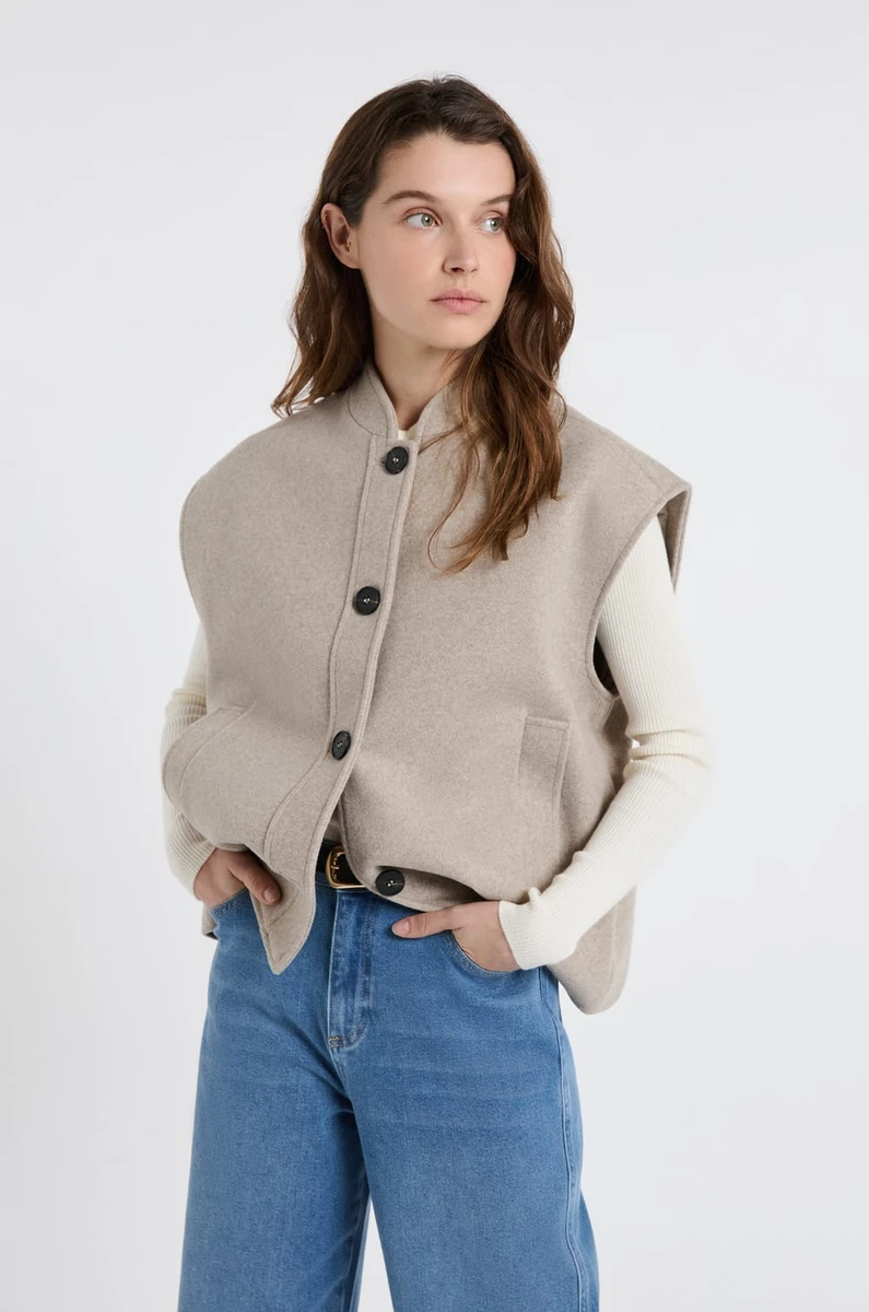 Veste sans manches avec laine