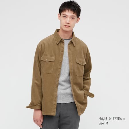 Chemise Oversize en Velours Côtelé Homme | UNIQLO