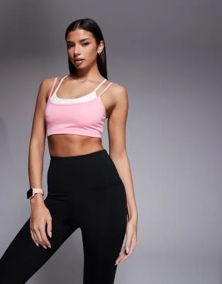 4505 - Tennis - Brassière de sport double épaisseur à maintien léger - Rose/blanc