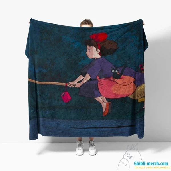 Kiki Blanket Ghibli Fleece Muticolors For Sale (8 Colors) | Ghibli Merch Store