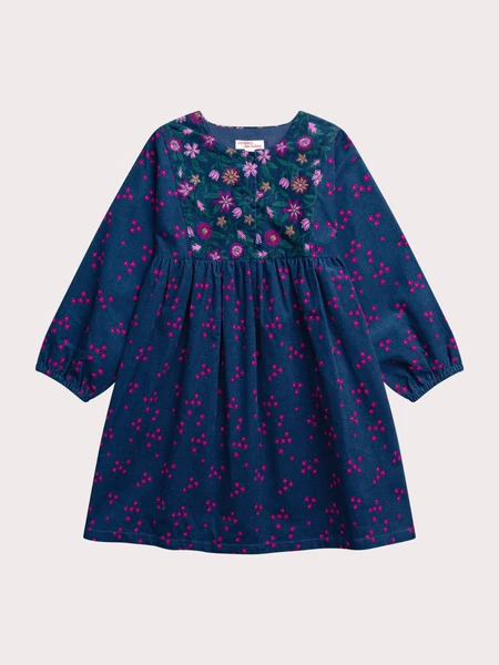 Robe bleu foncé à motifs fleuris