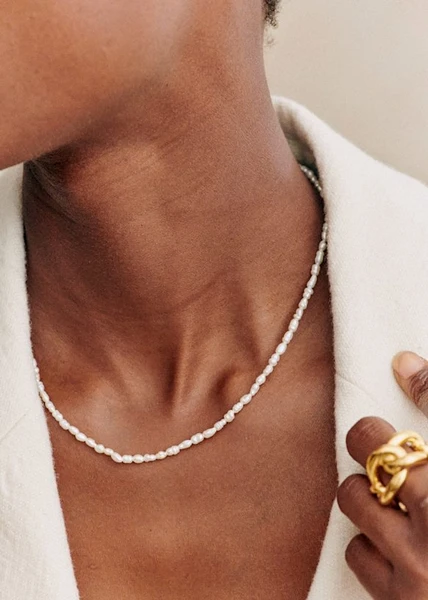 Collier Irma perles - Écru - Laiton - Sézane