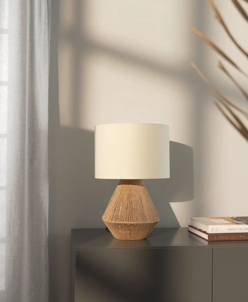 Lampe à poser en jute Cecillia