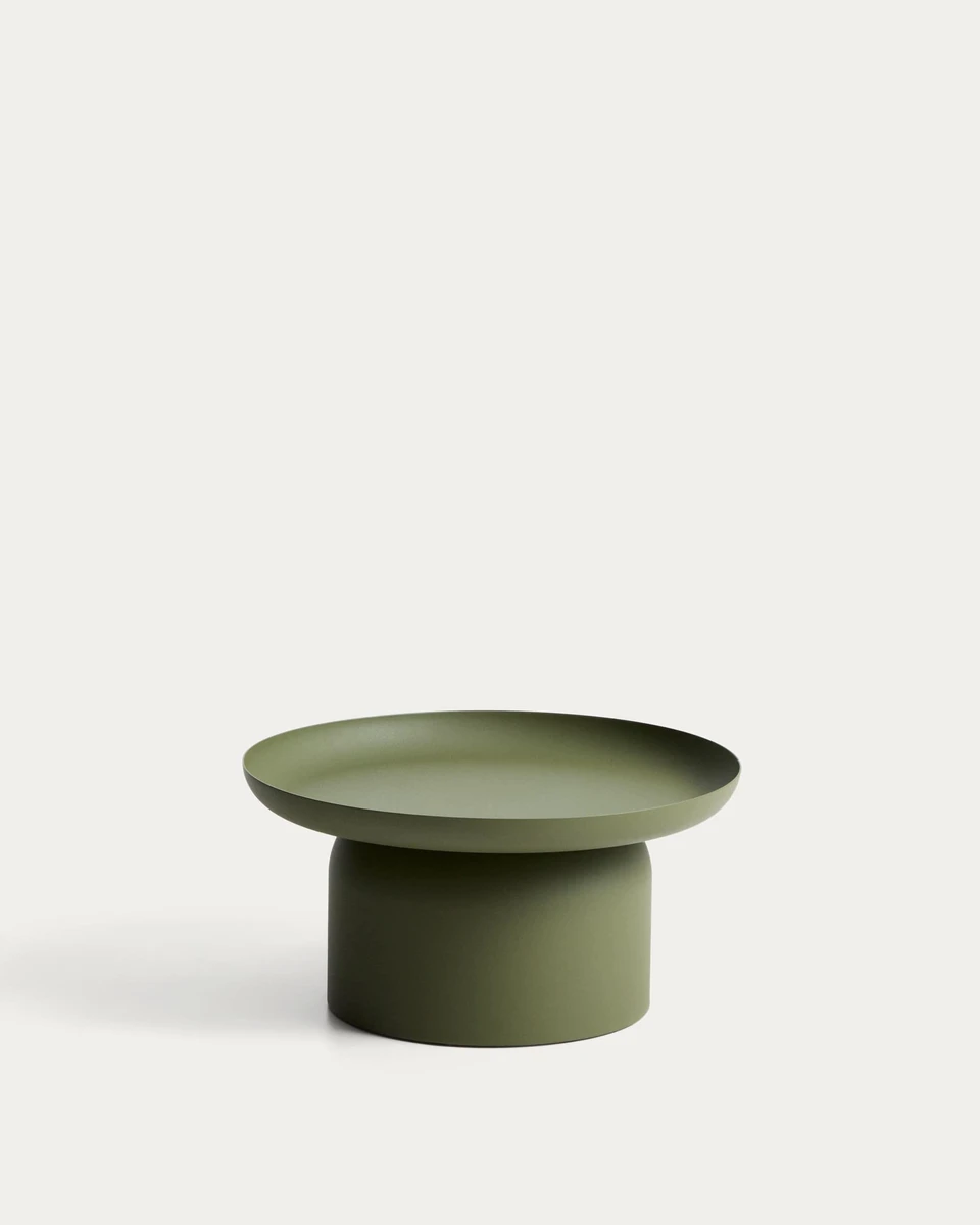 Table basse Arcola en aluminium vert Ø 70 cm