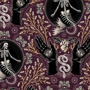 Phantasmagoria - Mermaid skeleton, Fabric | Spoonflower