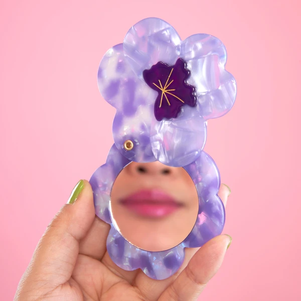 Pansy Pocket Mirror – Practical & Floral Beauty Accessory | Coucou Suzette