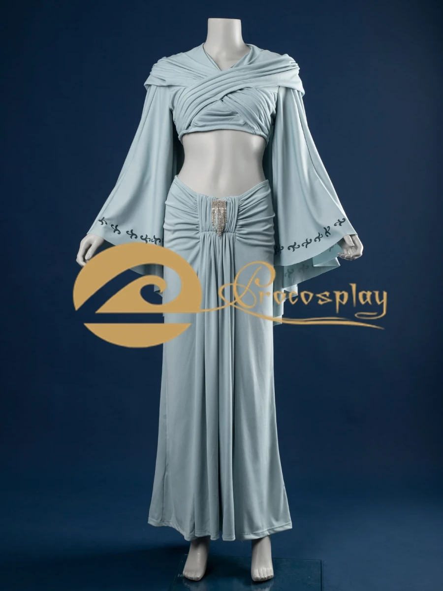 Padme Cosplay Amidala Costume femmes tenue bleu clair pour Halloween fête jeu de rôle