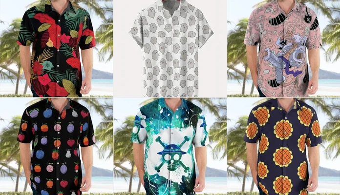 Anime One Piece Button Up Hawaiian Shirt