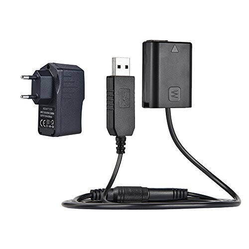 Andoer NP-FW50 Batterie factice + adaptateur USB 5 V 2 A avec prise d'alimentation de rechange pour AC-PW20 pour Sony NEX-3/5/6/7 Serie A33 A37 A35 A7 A7II A6000 A6300