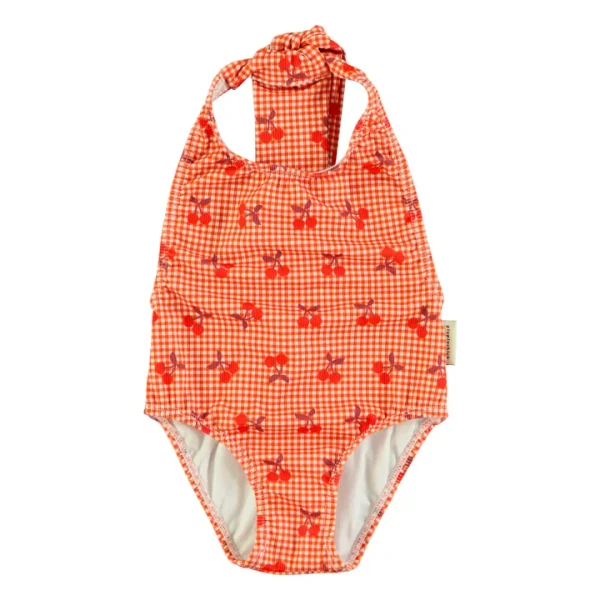 Maillot de Bain Vichy Fibres Recyclées | Orange