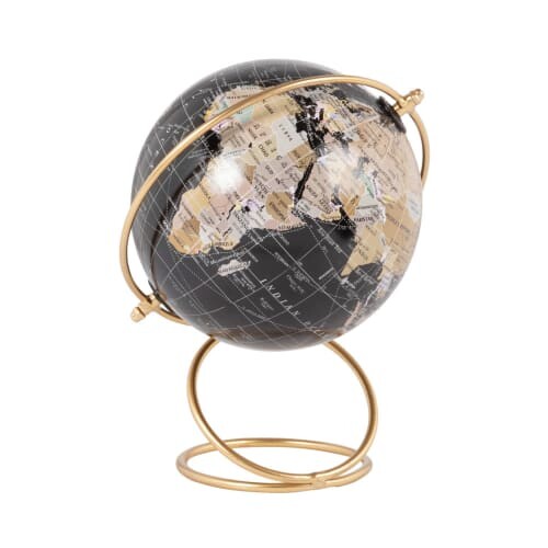 Globe terrestre décoratif en métal - Doré