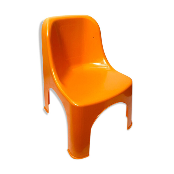 Chaise enfant en plastique orange | Selency