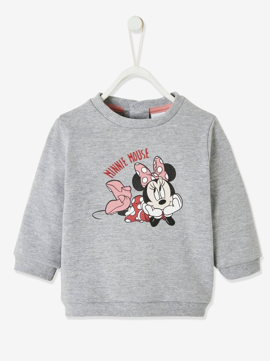 Sweat fille Disney Minnie® gris foncé chiné - 6 mois