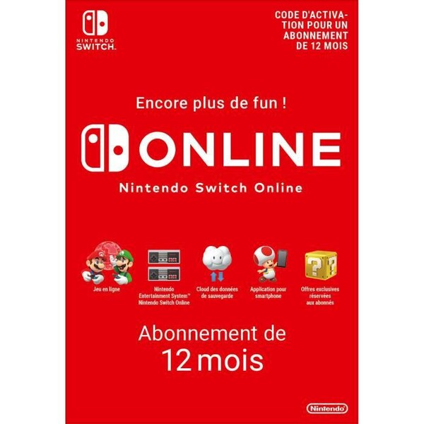 Abonnement Individuel de 12 mois au service Nintendo Switch Online - Code de Téléchargement pour Nintendo Switch