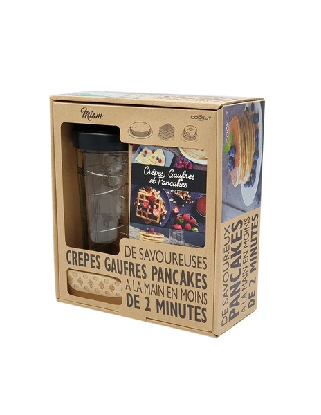 Coffret shaker à crêpes, pancakes, gaufres et tartineur