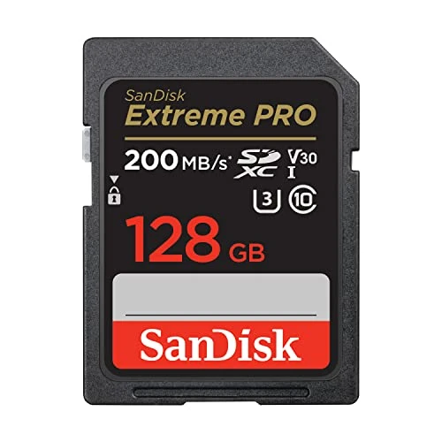SanDisk 128 Go Extreme PRO carte SDXC + RescuePRO Deluxe, jusqu'à 200&nbsp;Mo/s, UHS-I, Classe 10, U3, V30