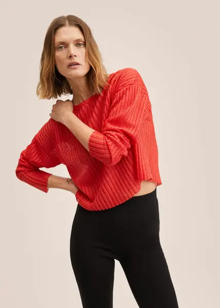 Pull-over maille côtelée -  Femme | MANGO OUTLET France