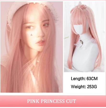 Pink blonde wig