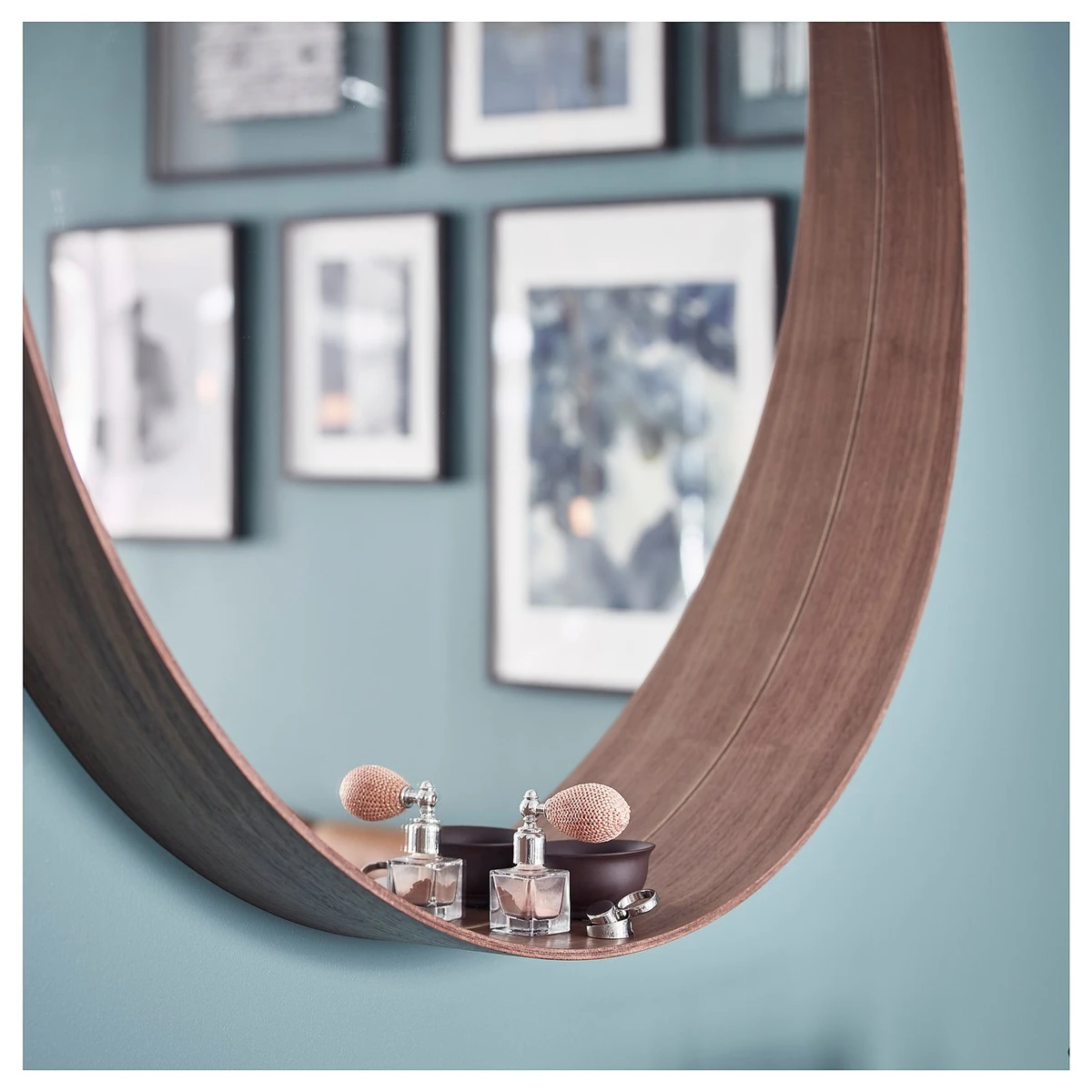 STOCKHOLM Miroir - plaqué noyer 60 cm