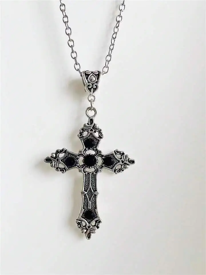 Goth 1 piÃ¨ce Collier Mode En Alliage De Zinc Ã Breloque Croix Pour Femme Pour DÃ©coration Quotidienne