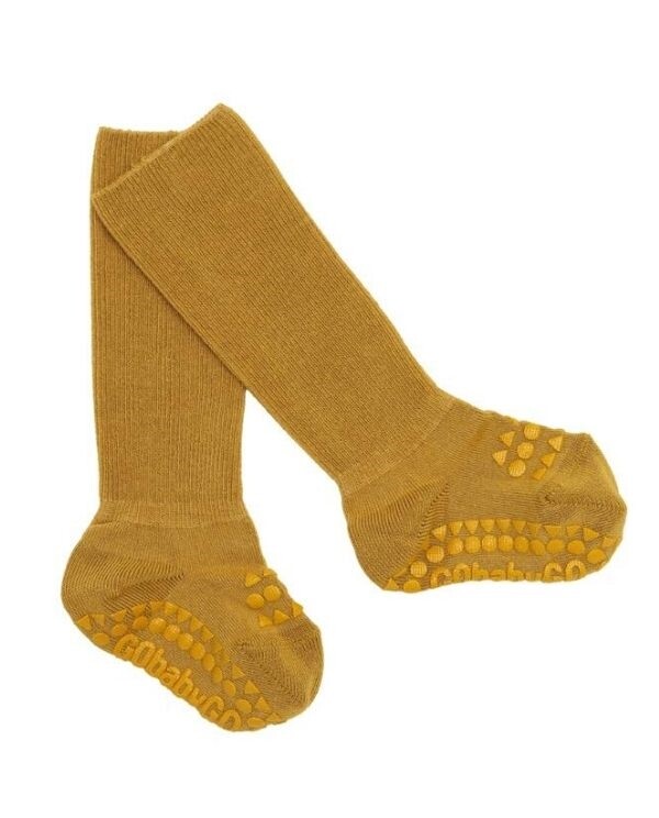 Chaussettes antidérapantes en bambou de GoBabyGo | Moutarde