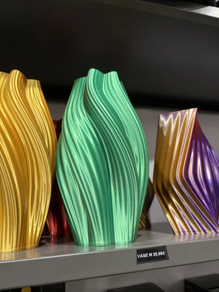 Vase impression 3D vert et orange 