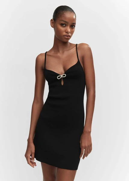 Robe maille détail strass - Femme | Mango France