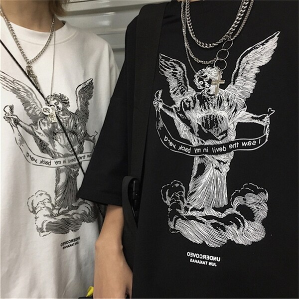 T-Shirt manches courtes femme, style gothique, Harajuku, printemps 2021