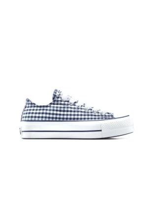 Converse - Chuck taylor All Star Lift - Baskets à plateforme à carreaux vichy - Obsidienne, blanc et blanc vintage