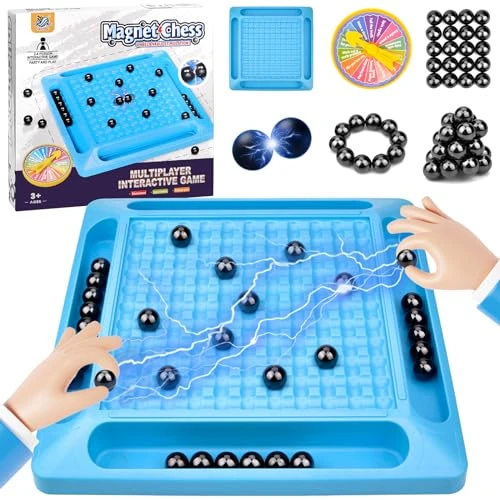 Vibbang Jeu d'Échecs a Effet Magnétique, Magnetic Chess Game, Jeu Échecs Combat Magnétique, Jeu Magnetique de Société Set, Jeu de Dames Éducatif pour Les Réunions de Famille (A)