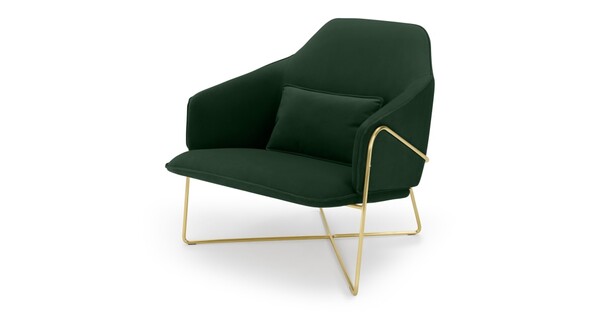 Stanley, fauteuil, velours vert sapin | MADE.com