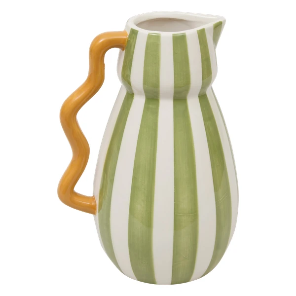 Vase en céramique à rayures avec anse