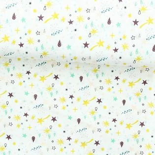 Tissus jersey - Galaxie lilas à paillettes | Rascol