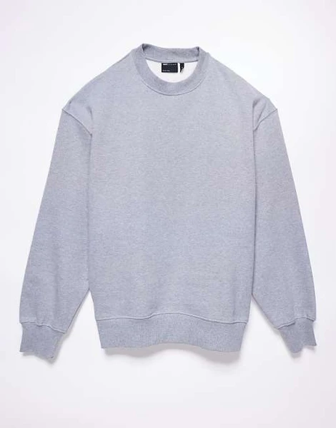 ASOS DESIGN - Sweat-shirt oversize en tissu épais 400 g/m² de qualité supérieure - Gris chiné