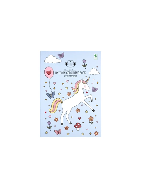 Livre de coloriage licorne avec autocollants | Papier. 17 x 24 cm. | Multi