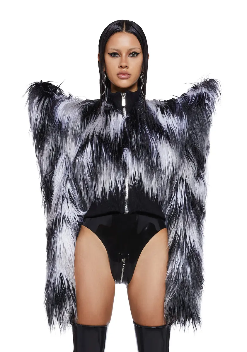 Namilia Faux Fur Spiked Jacket - Multi
