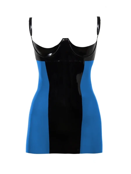 Mini-robe en latex demi-poitrine