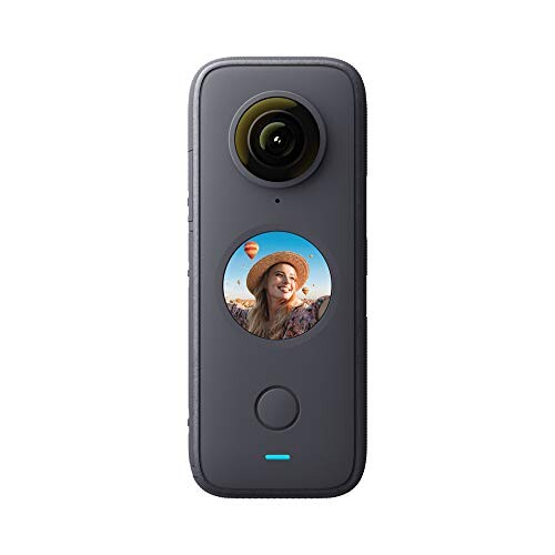 Insta360 One X2, Caméra d'action à 360 degrés, 5.7K 30fps, étanche à 10 m, stabilisation, écran Tactile LCD, Batterie Rechargeable 1630 mAh, édition IA, Diffusion en Direct, Webcam
