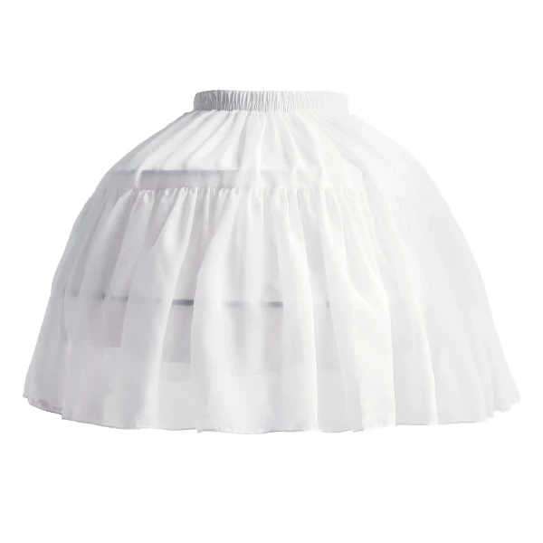 Jupon Crinoline Lolita pour femmes et filles, robe de bal en mousseline de soie, jupon court à 2 cerceaux pour Cosplay, robe à grand ourlet blanc - AliExpress