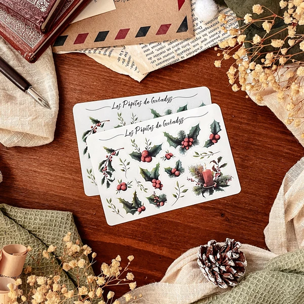 Petite planche de stickers de Noël