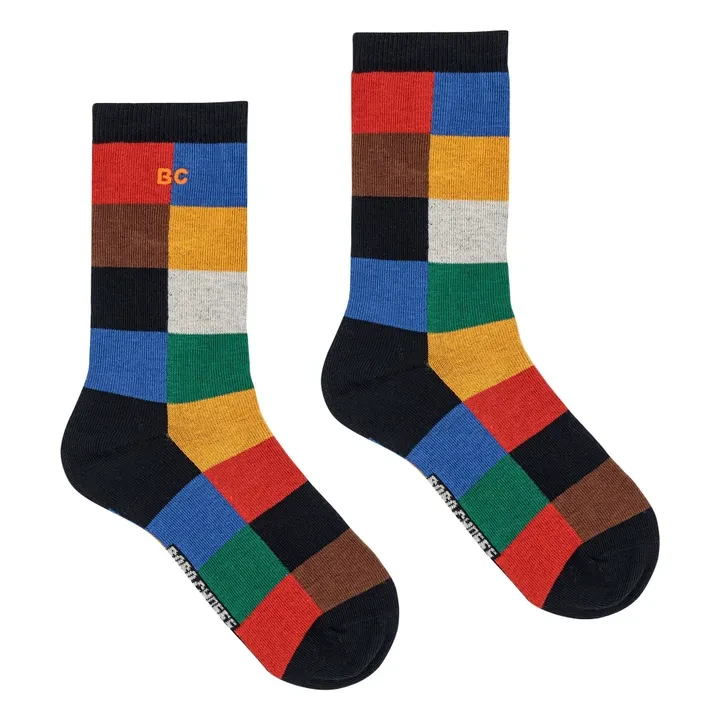 Chaussettes Carreaux Coton Bio | Noir