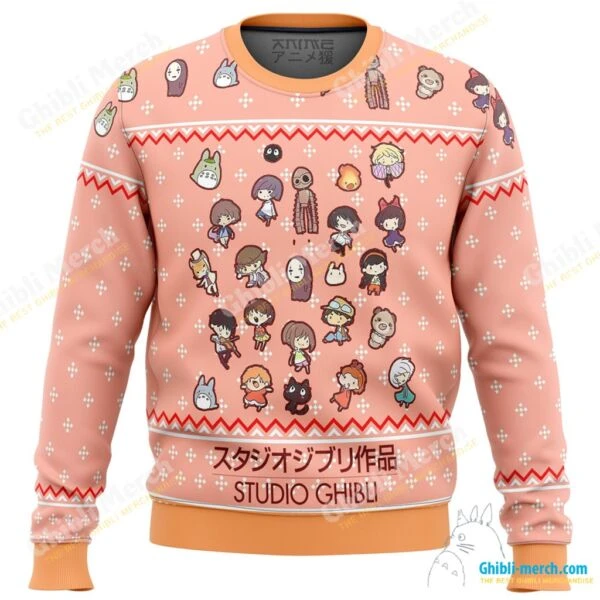Studio Ghibli Cuties Ugly Christmas Sweater - Ghibli Merch Store - Official Studio Ghibli Merchandise