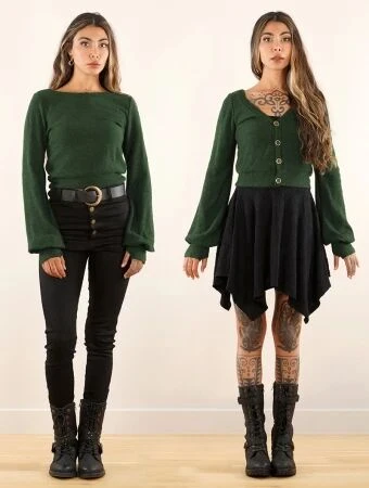 Gilet boutonné réversible "Löaan", Vert forêt | Toonzshop
