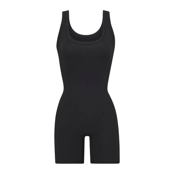 COTTON RIB ONESIE | SOOT