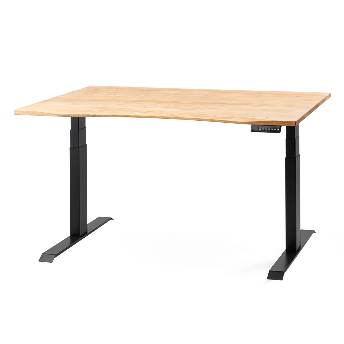 Bureau assis debout en chêne massif + Roulettes