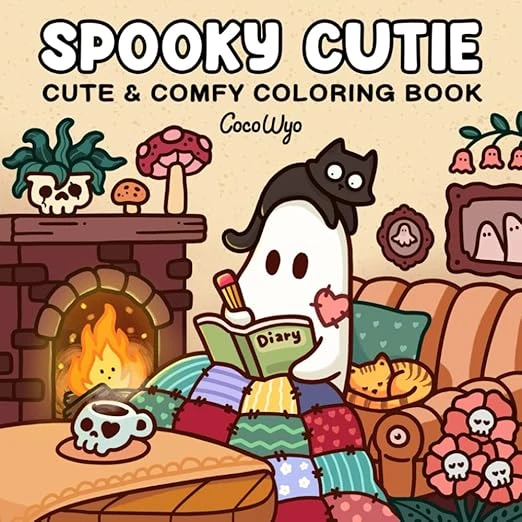 Spooky Cutie: Coloring Book for Adults and Teens Featuring Adorable Creepy Creatures in Cozy Hygge Moments for Relaxation Couverture à spirales – 9 juillet 2024