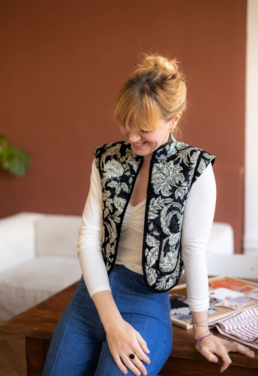 Joli Kit Couture - Gilet Anouck noir et écru